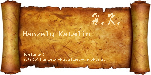 Hanzely Katalin névjegykártya